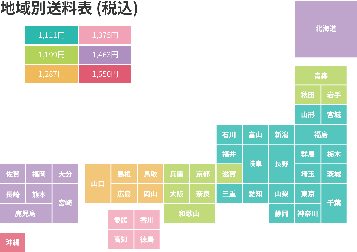 佐川急便地域別送料MAP