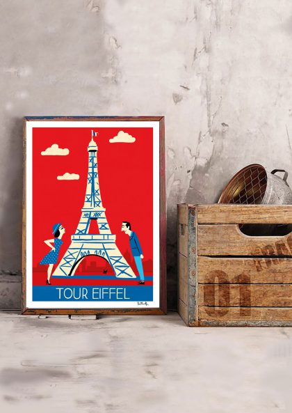 Sergeant Paperの世界の観光地、名所のA3サイズのインテリアアートポスター "Tour Eiffel"
